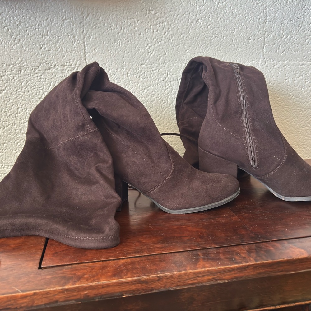 Women's Brown Suede Thigh-high Boots